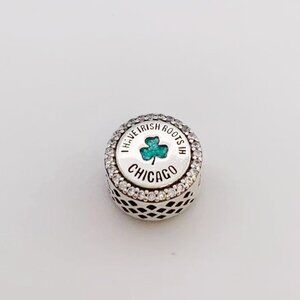 Pandora Chicago I Have Irish Roots Ih four-leaf clover Exclusive Charm Bracelets